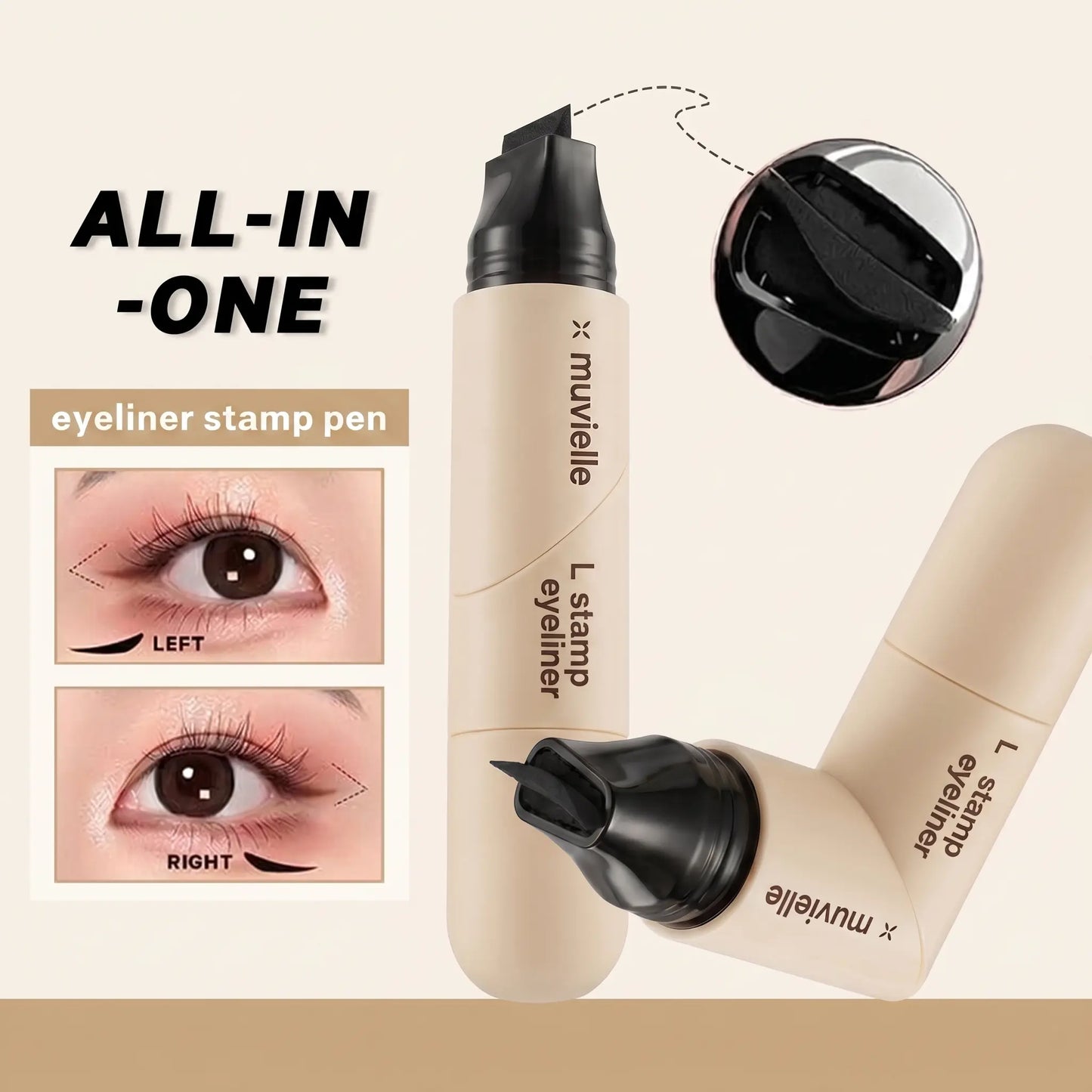 V-Flash Stamp Eyeliner application demo — easy winged liner without mirror